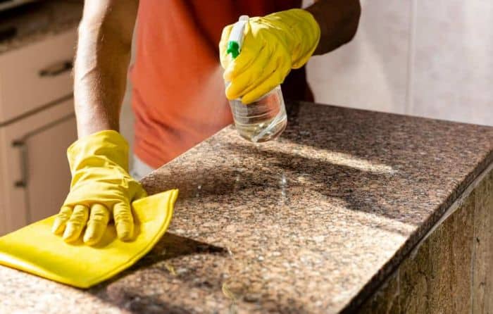 cleaning granite countertop
