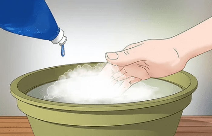 clean the granite countertop with soapy water