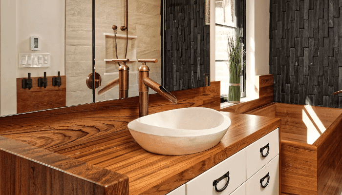 wood bathroom countertops
