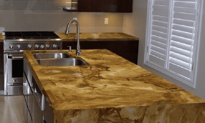 kitchen with palomino granite