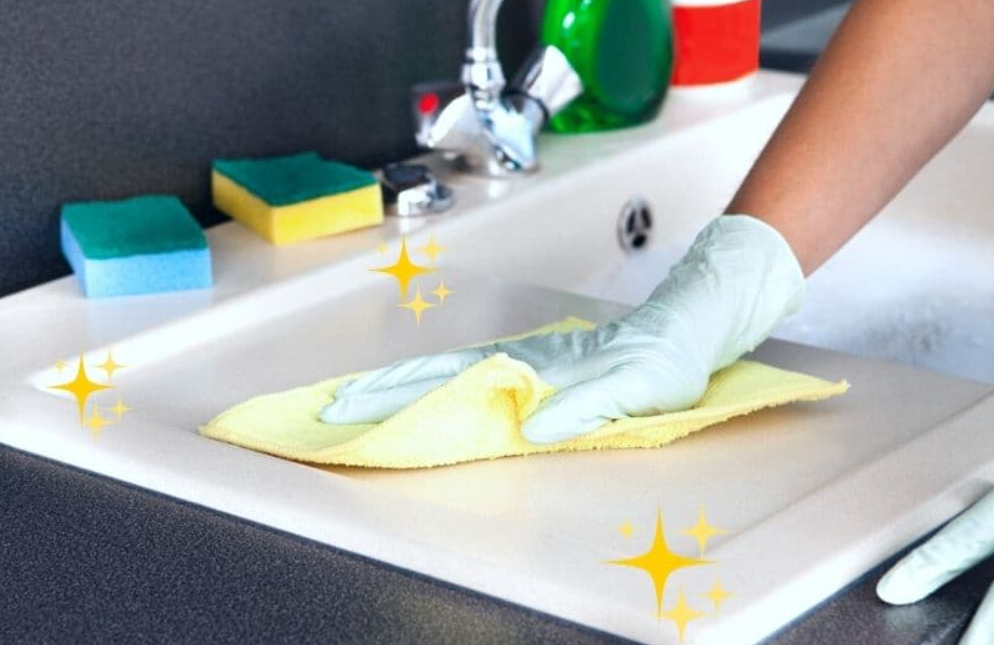cleaning composite sink