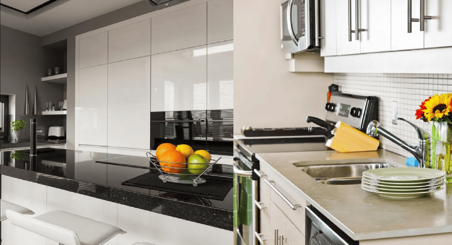 kitchen with elegant countertops